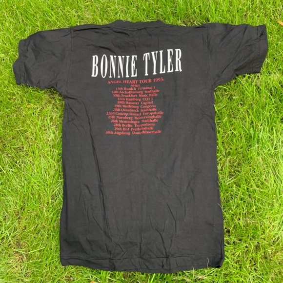 Vintage Angel Heart Bonnie Tyler Tour 1993 April Black T-Shirt, Size Large L - Picture 2 of 13